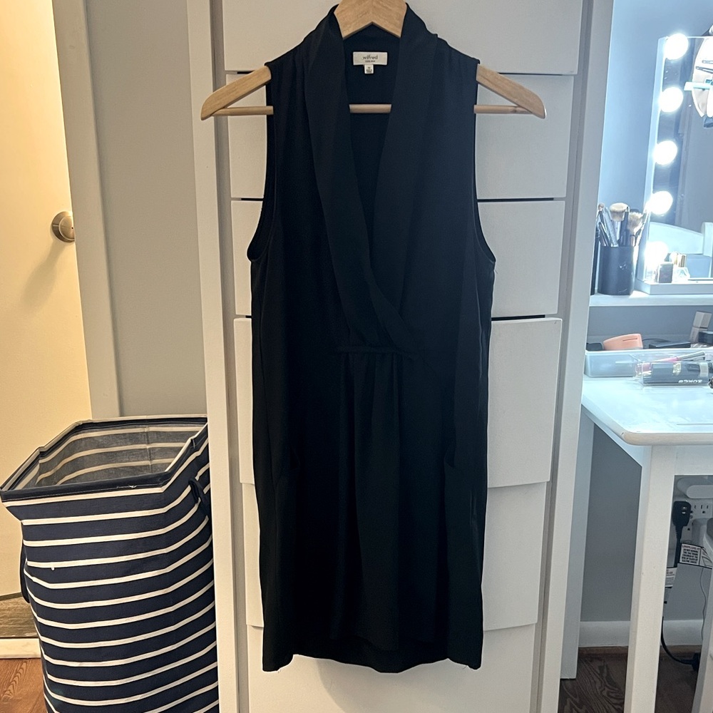 Wilfred 100% silk black dress
